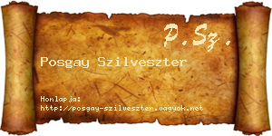 Posgay Szilveszter névjegykártya